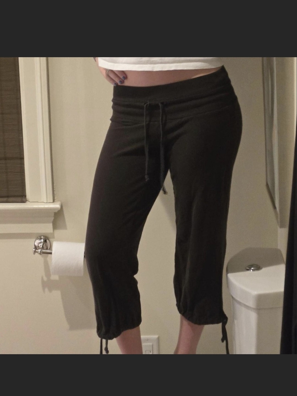 Puma Women's Black Capri Drawstring Lounge Pants